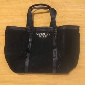 Victoria’s Secret large black velvet tote